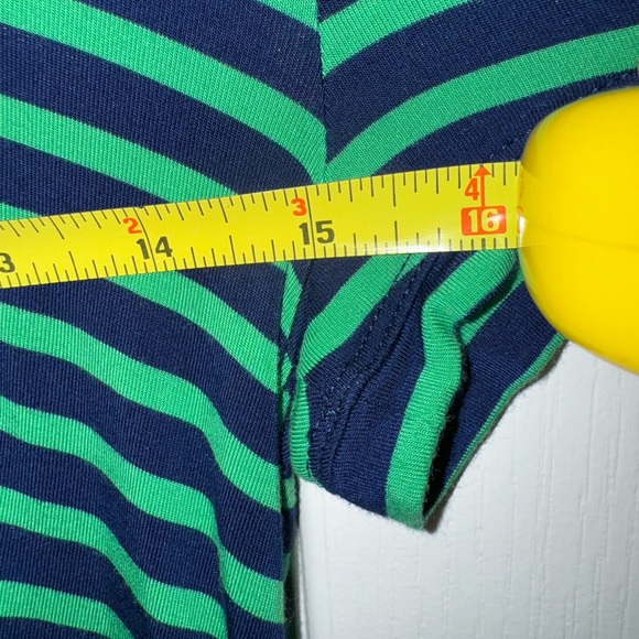 BCBG Navy/Green Striped Tee with Cut Out Open Back Size XS - Picture 5 of 9